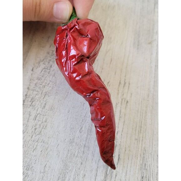Paper mache Chili Pepper vintage ornament Xmas decor - Picture 7 of 7
